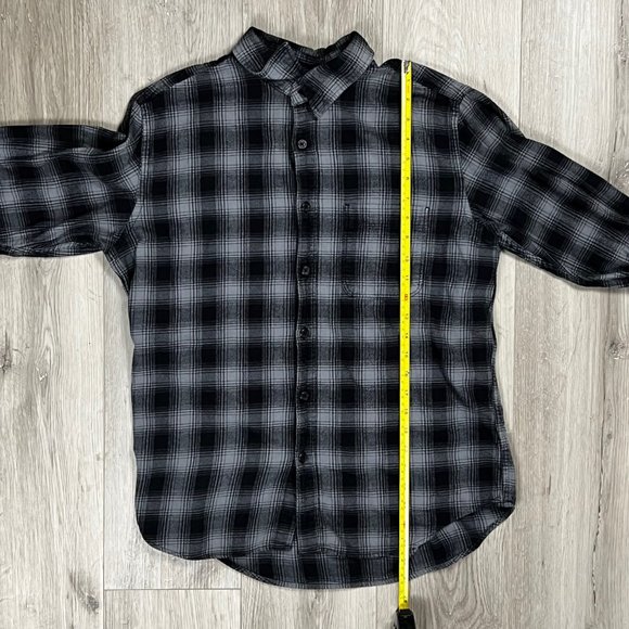 Uniqlo Men's Plaid Black/Grey Medium Button Down Shirt - Picture 5 of 6